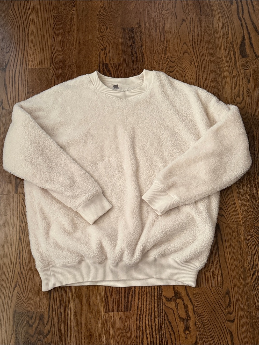 Aerie cream fleece crewneck pullover large